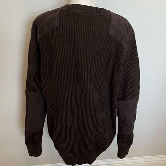 Eddie Bauer Tall Large Brown Sweater with Elbow Patches - Picture 4 of 6
